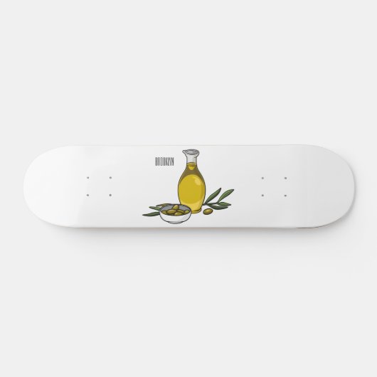Afbeelding van de cartoon van olijfolie persoonlijk skateboard (Horizontaal)