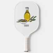 Afbeelding van de cartoon van olijfolie pickleball paddle (Achterkant)