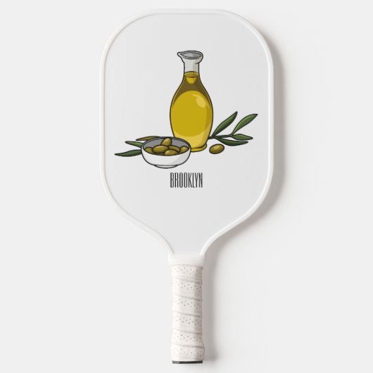 Afbeelding van de cartoon van olijfolie pickleball paddle (Voorkant)