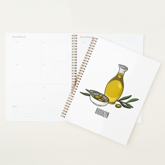 Afbeelding van de cartoon van olijfolie planner (Display)