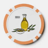 Afbeelding van de cartoon van olijfolie poker chips (Achterkant)