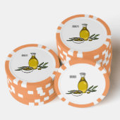 Afbeelding van de cartoon van olijfolie poker chips (Opstapeling)
