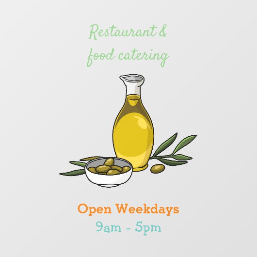 Afbeelding van de cartoon van olijfolie raamsticker (Vel)