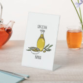 Afbeelding van de cartoon van olijfolie reclamebord met voetstuk (Insitu)