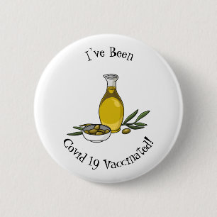 Afbeelding van de cartoon van olijfolie ronde button 5,7 cm