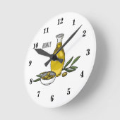 Afbeelding van de cartoon van olijfolie ronde klok (Hoek)