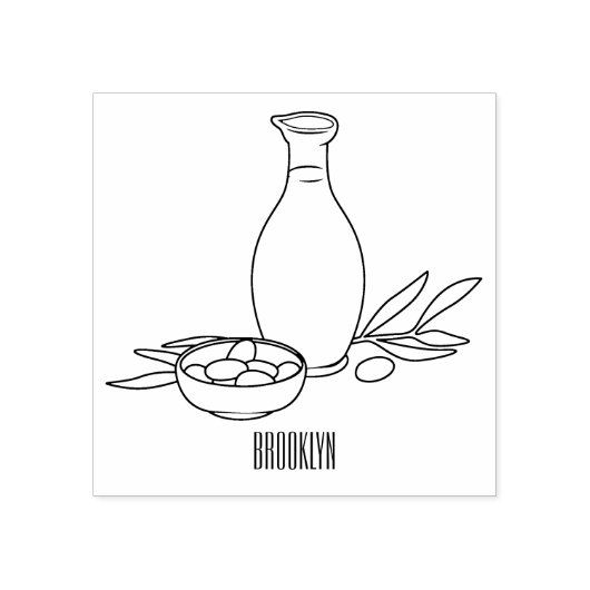 Afbeelding van de cartoon van olijfolie rubberstempel (Afrduk)