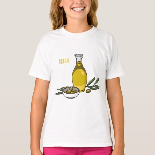 Afbeelding van de cartoon van olijfolie t-shirt (Voorkant)