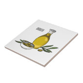 Afbeelding van de cartoon van olijfolie tegeltje (Zijkant)