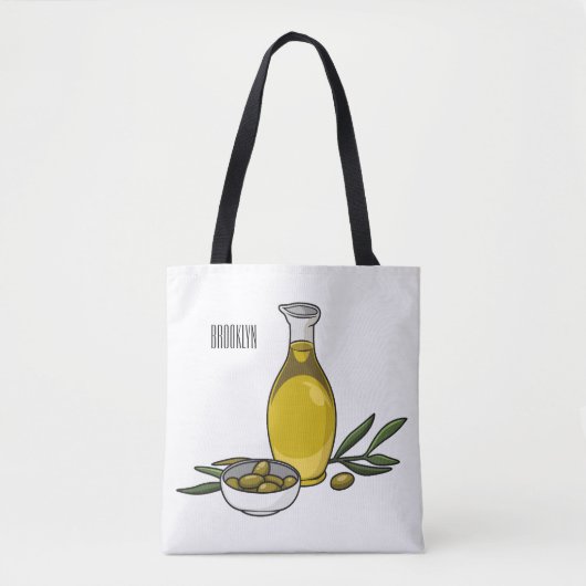 Afbeelding van de cartoon van olijfolie tote bag (Voorkant)