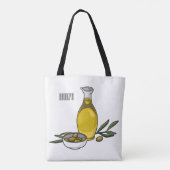 Afbeelding van de cartoon van olijfolie tote bag (Achterkant)