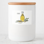 Afbeelding van de cartoon van olijfolie voedselcontainer etiket (Voorkant)