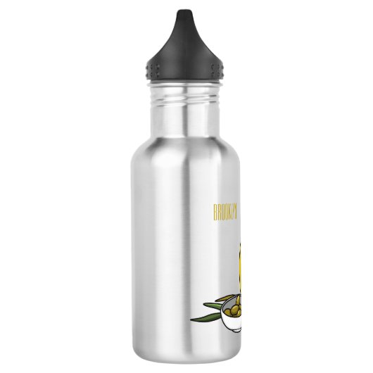 Afbeelding van de cartoon van olijfolie waterfles  (Links)