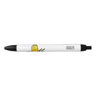 Afbeelding van de cartoon van olijfolie zwarte inkt pen