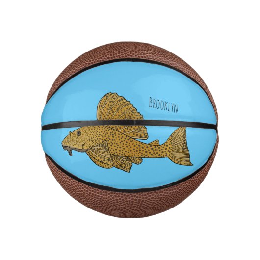 Afbeelding van de cartoon van pleco-vis basketbal (Voorkant)