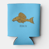 Afbeelding van de cartoon van pleco-vis blikjeskoeler (Voorkant)