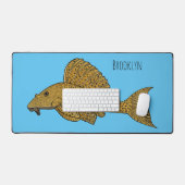 Afbeelding van de cartoon van pleco-vis bureaumat (Keyboard & Muis)