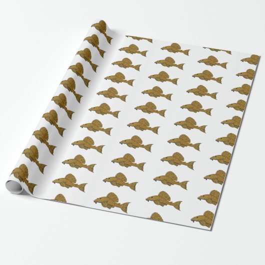 Afbeelding van de cartoon van pleco-vis cadeaupapier (Uitgerold)