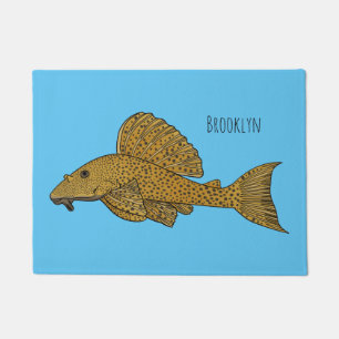 Afbeelding van de cartoon van pleco-vis deurmat