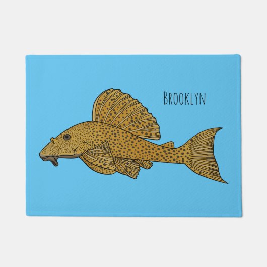 Afbeelding van de cartoon van pleco-vis deurmat (Voorkant)