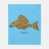 Afbeelding van de cartoon van pleco-vis fleece deken (Voorkant)