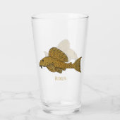Afbeelding van de cartoon van pleco-vis glas (Achterkant)