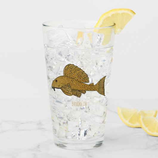 Afbeelding van de cartoon van pleco-vis glas (Achterkant ijs)
