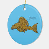 Afbeelding van de cartoon van pleco-vis keramisch ornament (Links)
