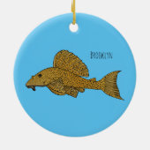 Afbeelding van de cartoon van pleco-vis keramisch ornament (Achterkant)