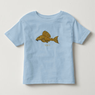 Afbeelding van de cartoon van pleco-vis kinder shirts