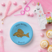 Afbeelding van de cartoon van pleco-vis papieren kommen (Feest)