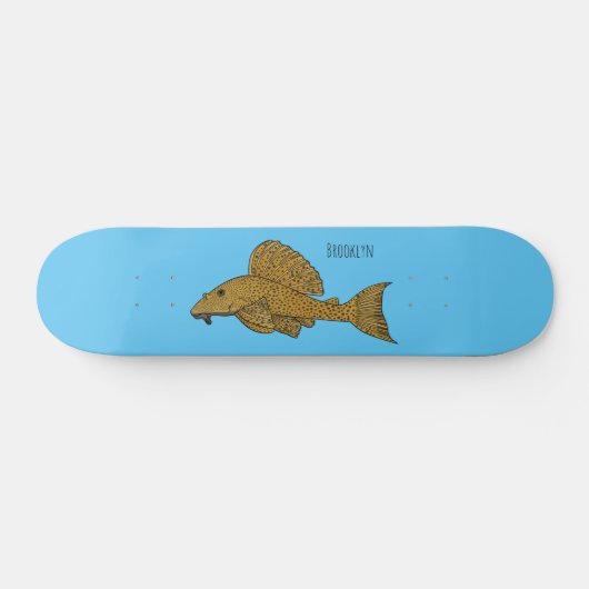 Afbeelding van de cartoon van pleco-vis persoonlijk skateboard (Horizontaal)