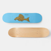 Afbeelding van de cartoon van pleco-vis persoonlijk skateboard (Horizontaal)