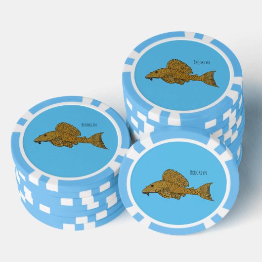 Afbeelding van de cartoon van pleco-vis poker chips (Opstapeling)