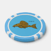 Afbeelding van de cartoon van pleco-vis poker chips (Enkel)