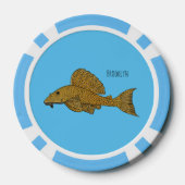 Afbeelding van de cartoon van pleco-vis poker chips (Achterkant)