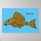 Afbeelding van de cartoon van pleco-vis poster (Voorkant)