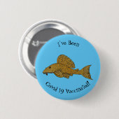 Afbeelding van de cartoon van pleco-vis ronde button 5,7 cm (Voorkant /achterkant)
