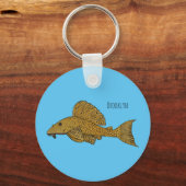 Afbeelding van de cartoon van pleco-vis sleutelhanger (Voorkant)