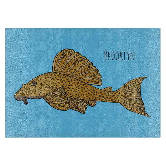 Afbeelding van de cartoon van pleco-vis snijplank (Voorkant)