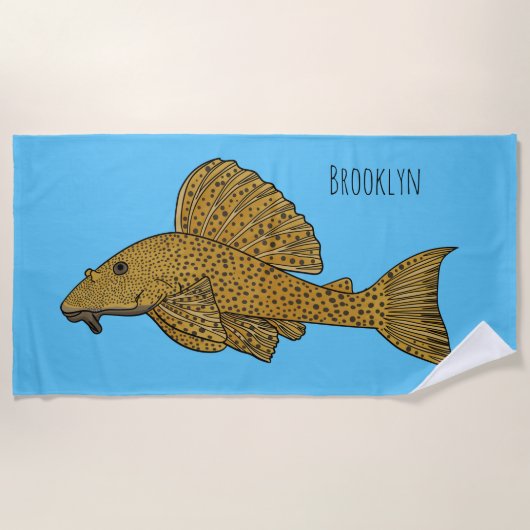 Afbeelding van de cartoon van pleco-vis strandlaken (Voorkant)