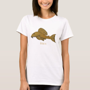Afbeelding van de cartoon van pleco-vis t-shirt