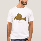 Afbeelding van de cartoon van pleco-vis t-shirt (Voorkant)