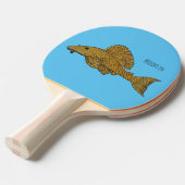 Afbeelding van de cartoon van pleco-vis tafeltennisbatje (Voorkant Gekanteld)