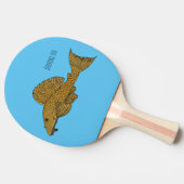 Afbeelding van de cartoon van pleco-vis tafeltennisbatje (Zijkant)