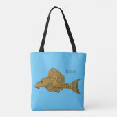 Afbeelding van de cartoon van pleco-vis tote bag (Achterkant)