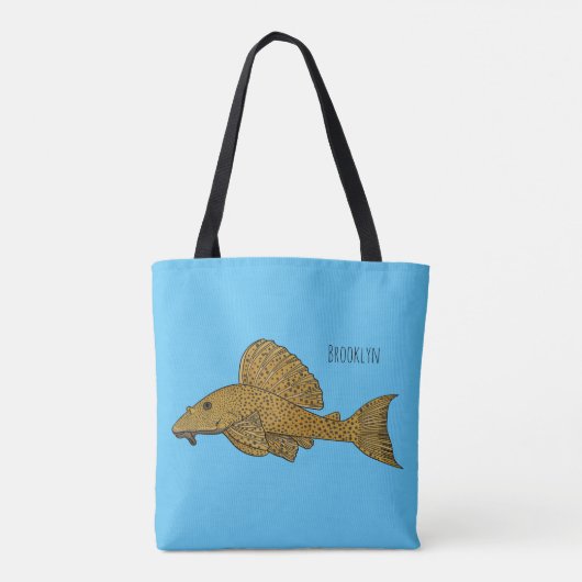Afbeelding van de cartoon van pleco-vis tote bag (Achterkant)