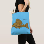 Afbeelding van de cartoon van pleco-vis tote bag (Dichtbij)