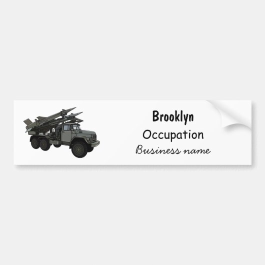 Afbeelding van de cartoon van raketten bumpersticker (Voorkant)