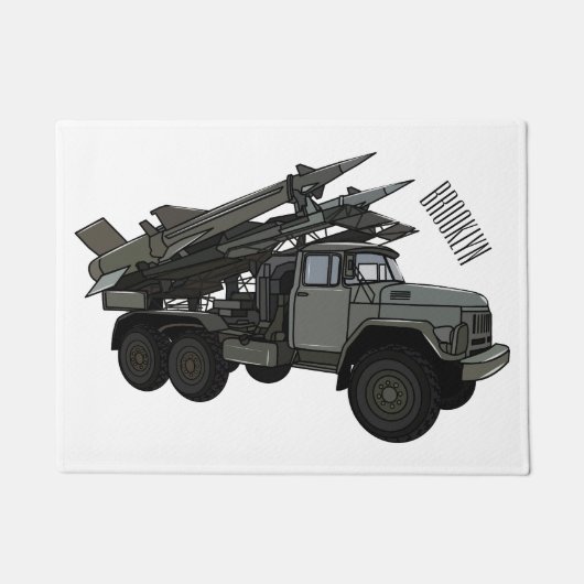 Afbeelding van de cartoon van raketten deurmat (Voorkant)
